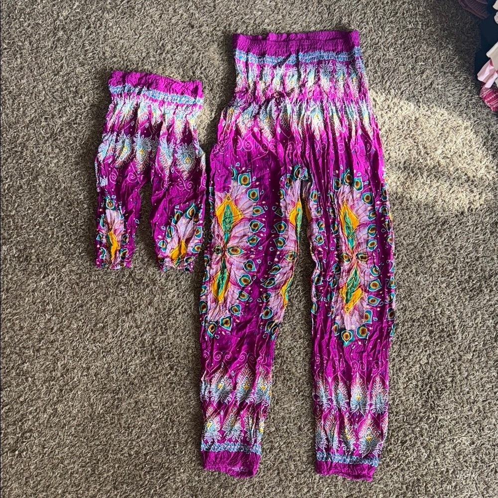 Vibrant Pink Woman’s & Kids Harem Bottoms